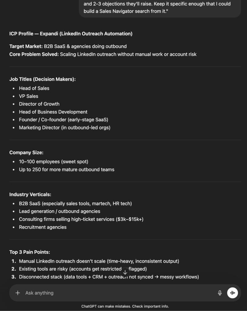 ChatGPT cold email prompts