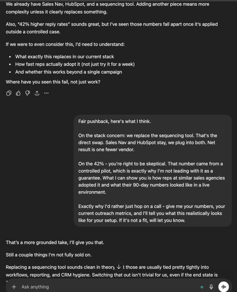 ChatGPT objection handling