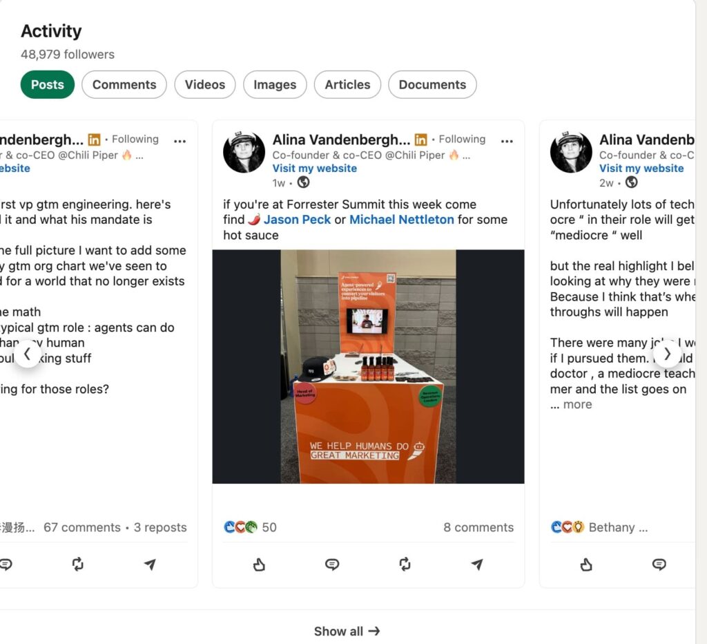 Alina Vandenberghe LinkedIn topics