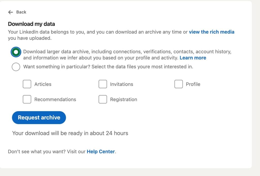 linkedin-download-data