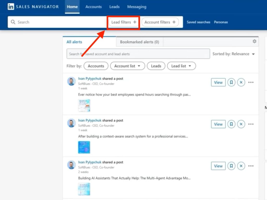 Sales Navigator advanced search