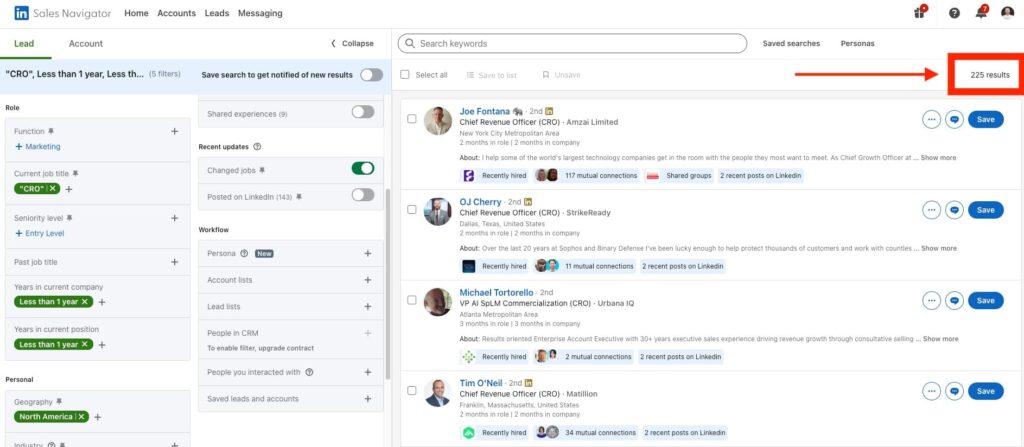 LinkedIn lead list targeting strategy