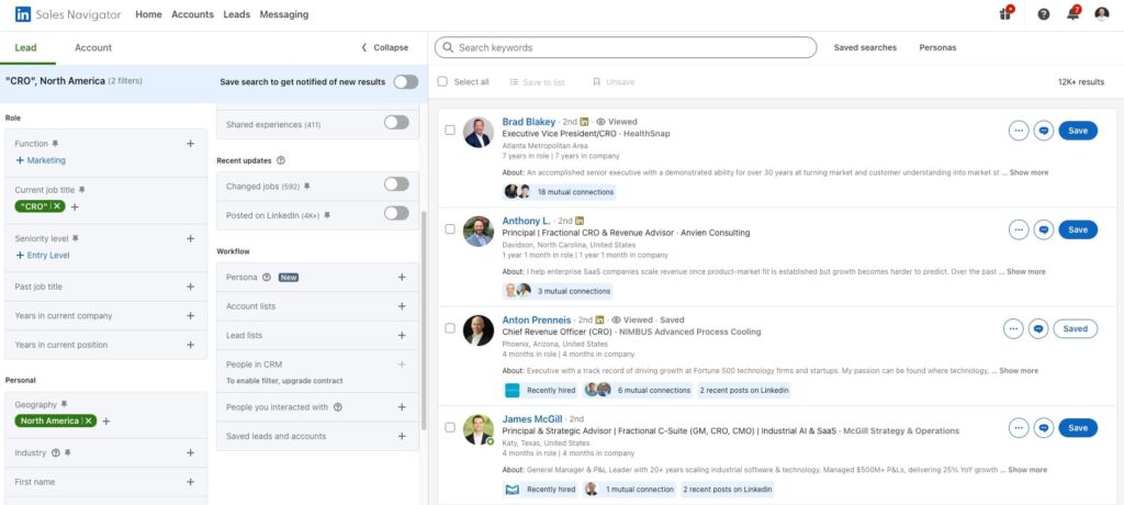 LinkedIn lead list targeting strategy