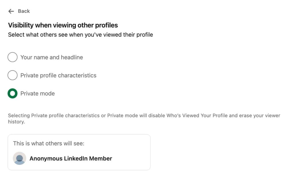 how to be invisible on linkedin