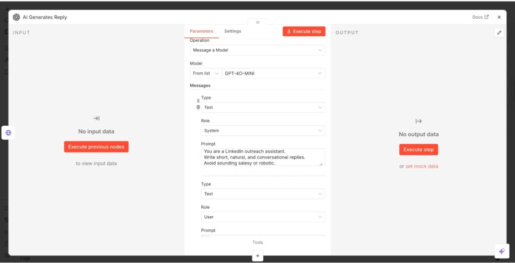 automate LinkedIn replies n8n