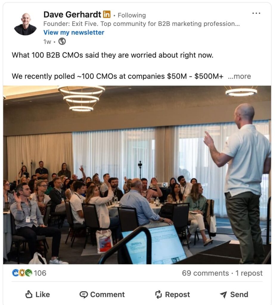 Dave Gerhardt LinkedIn post