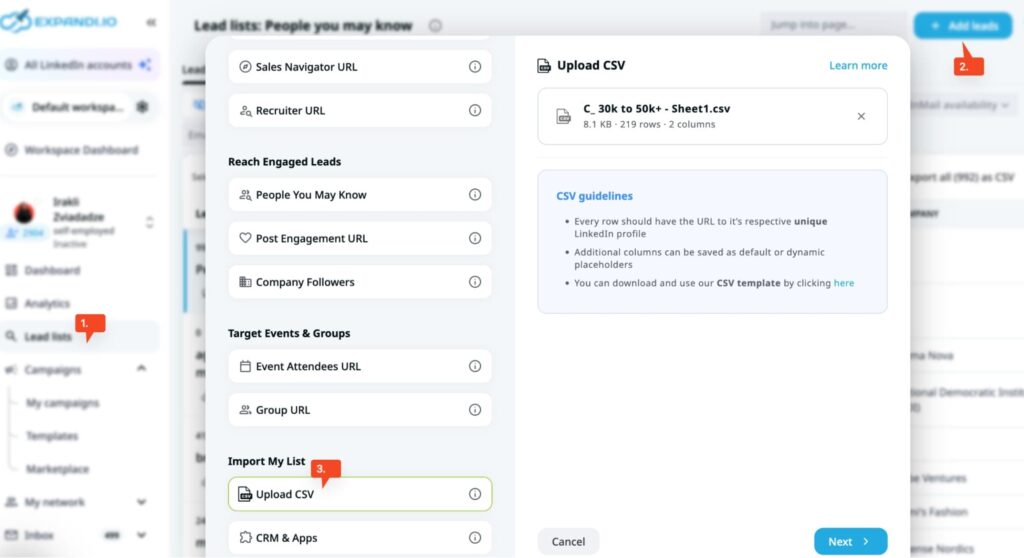 expandi-upload-csv