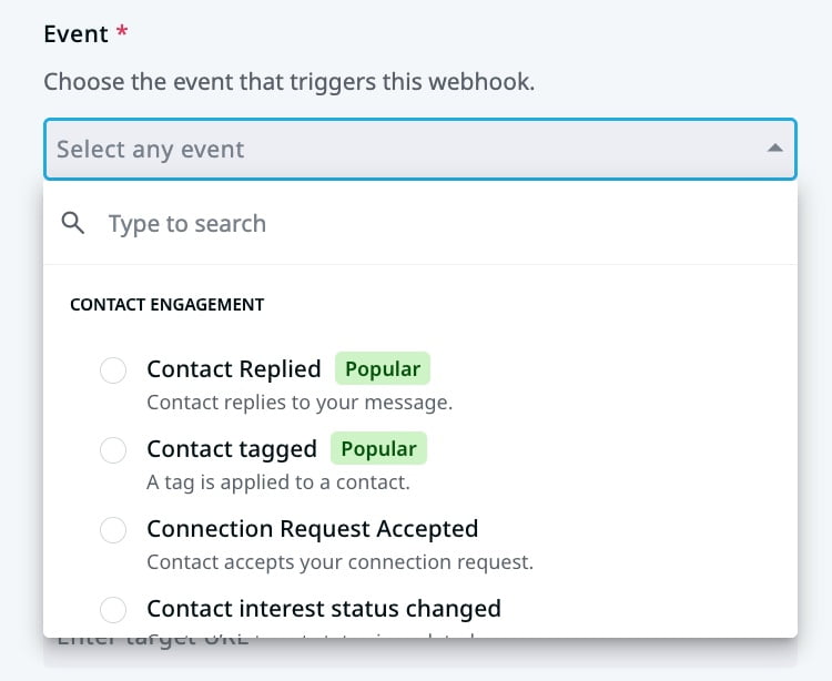 Expandi webhooks for recruiters