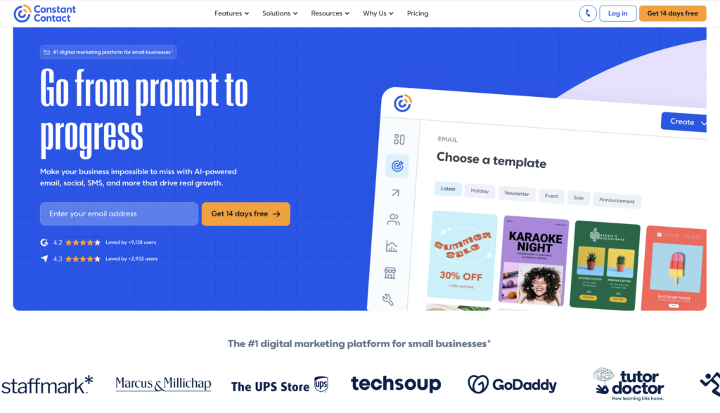 Constant Contact is an AI email marketing tool
