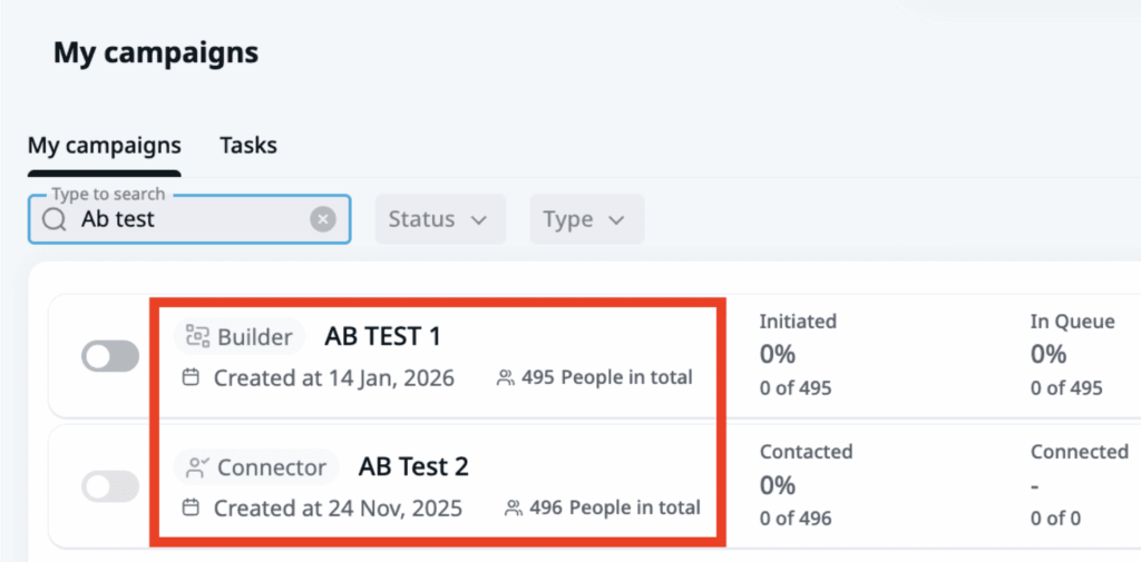 expandi a/b testing sales outreach campaign