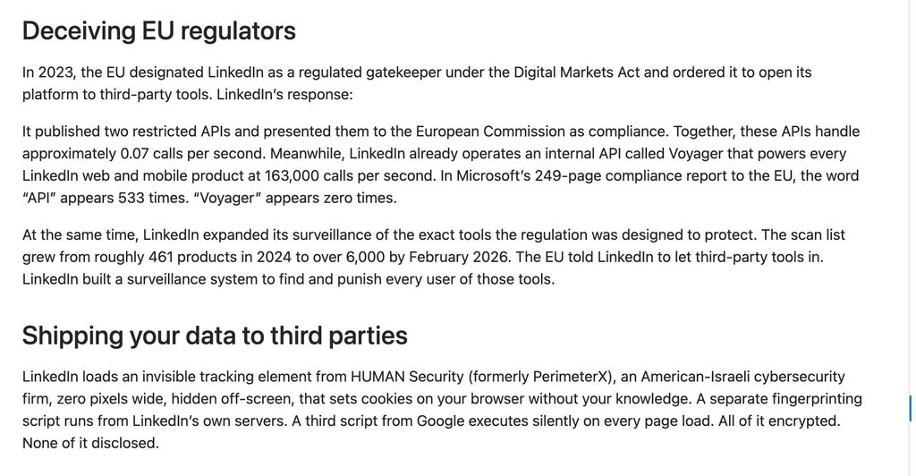 how linkedin handles user data
