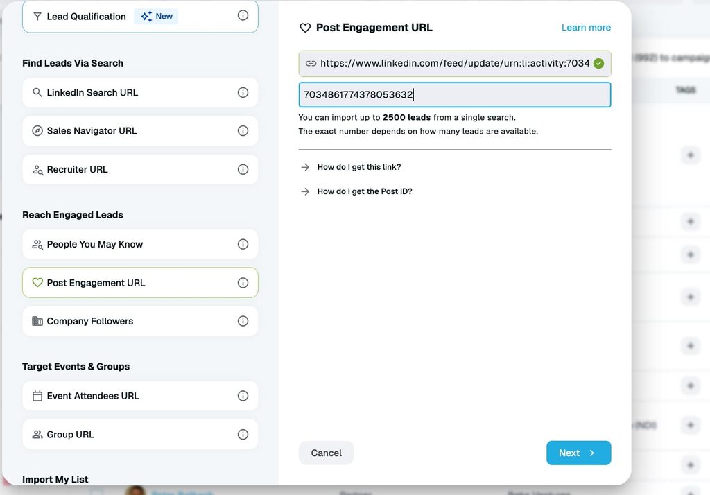 expandi scraping post engagements