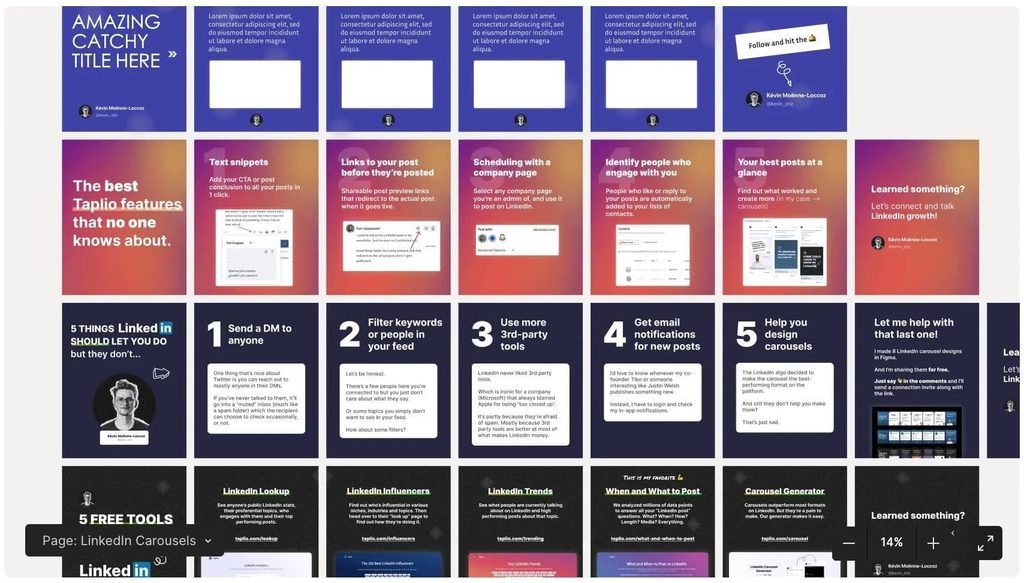 linkedin carousels in figma