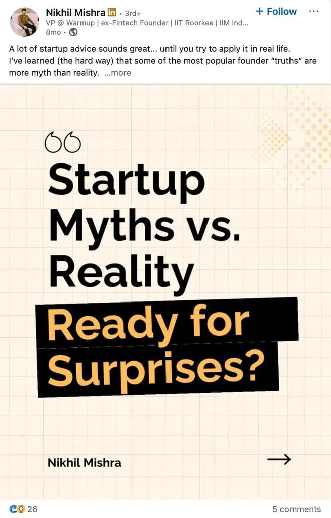 linkedin myth vs reality carousel post example