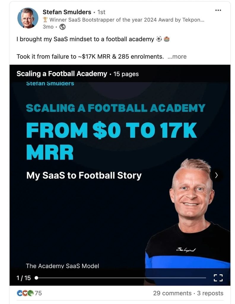 linkedin carousel human story example