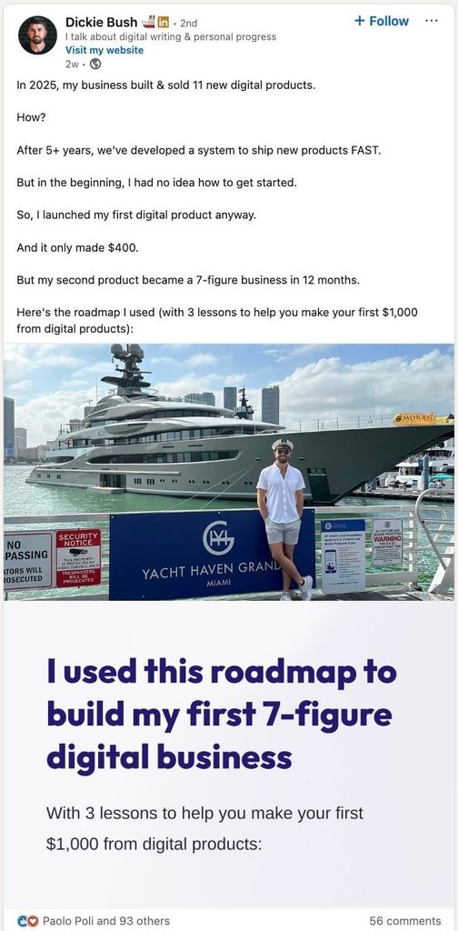 linkedin story based carousel post
