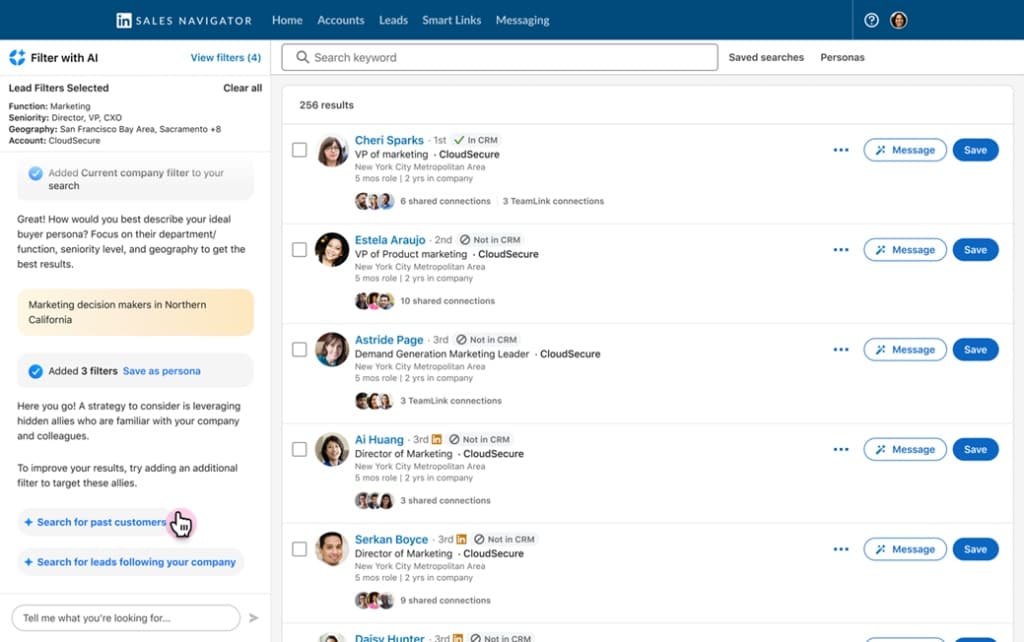 sales navigator AI search