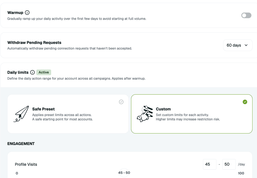 warming up your linkedin account with expandi